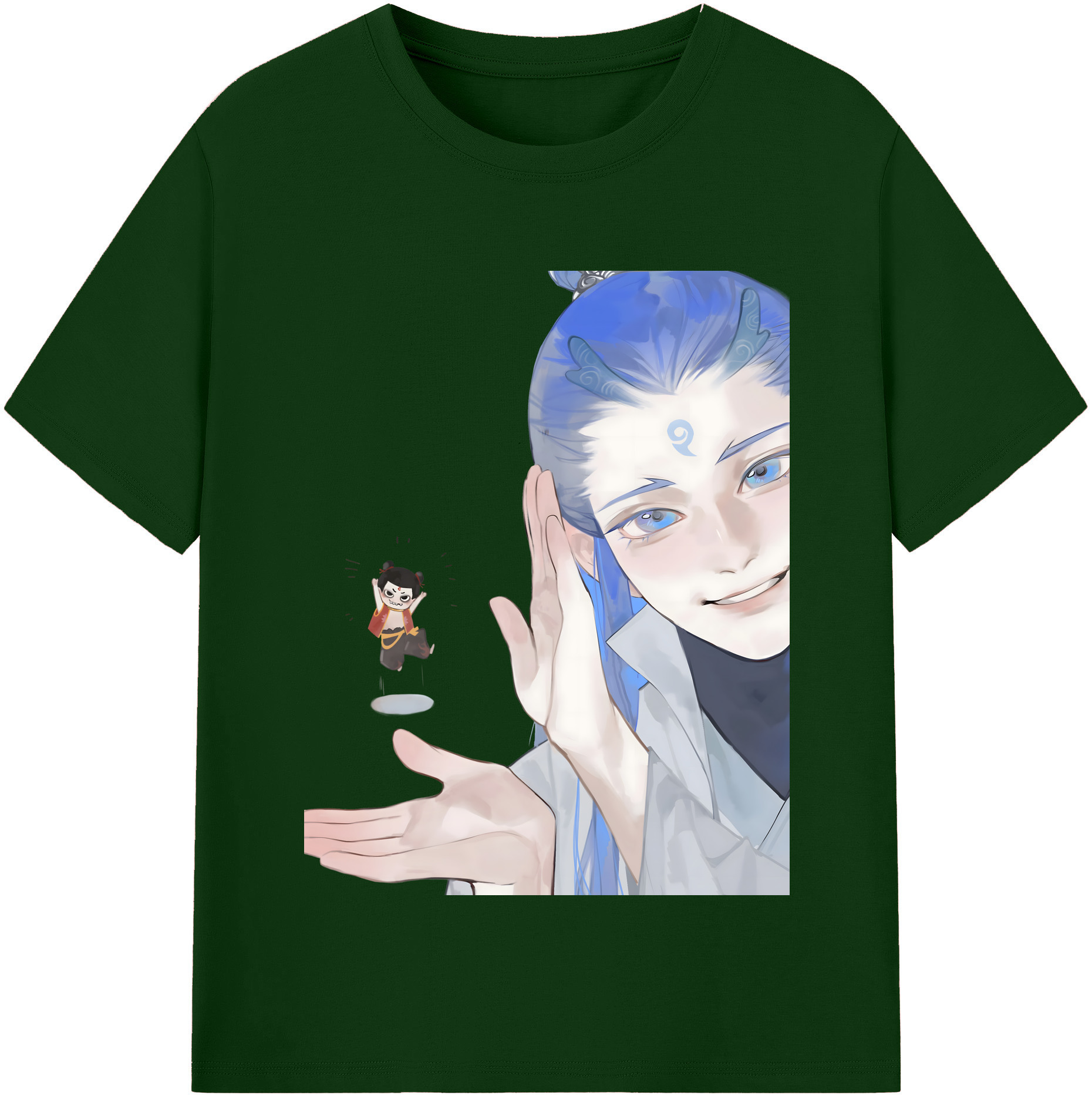 （画像用） Ne Zha 2 ナタ 魔童の大暴れ 綿100％半袖Tシャツ（フロントプリント）